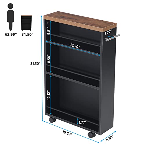 Slim 4-Tier Rolling Storage Cart with Handle A66499