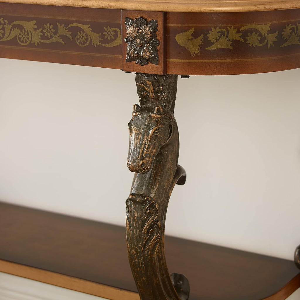 Brown and Gold Console Table 42 x 31.5 x 15.5 D7186