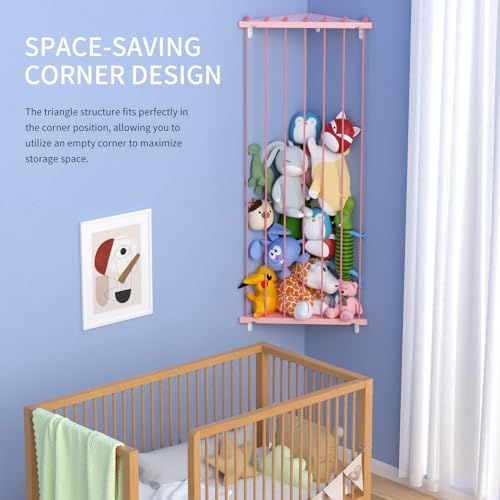 Large Corner Stuffed Animal Storage Toy Organizer (Space Black) Q295957