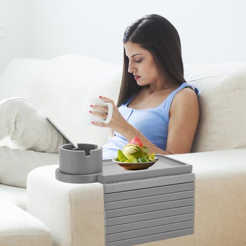 Bamboo Sofa Arm Rest Table with Cup Holder L450328