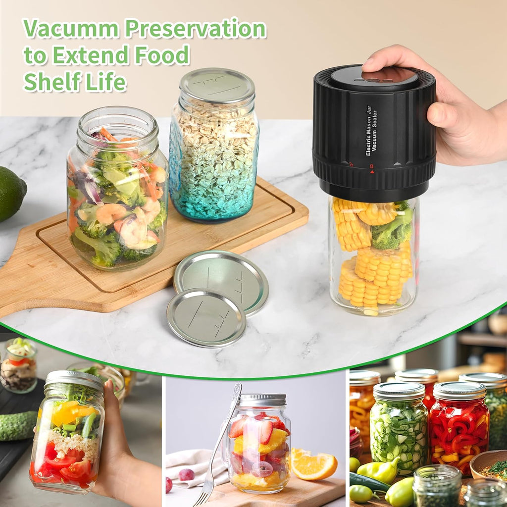 Electric Mason Jar Vacuum Sealer Kit for Wide Mouth and Regular Mouth Jar G414706