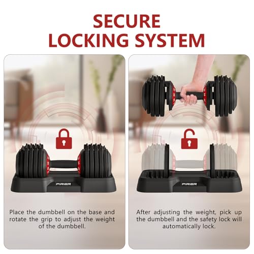 Adjustable Dumbbell 55LB Single Dumbbell Weight with Anti-Slip Metal Handle P745