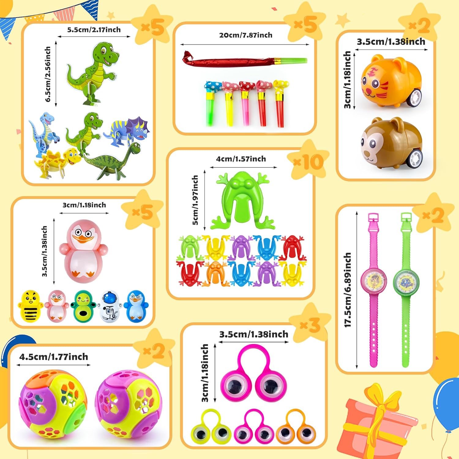 62PCS Party Favors Toy Assortment Bulk Toys L1014