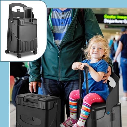 Black 22 Inch Expandable Ride on Suitcase with Spinner Wheels K329829