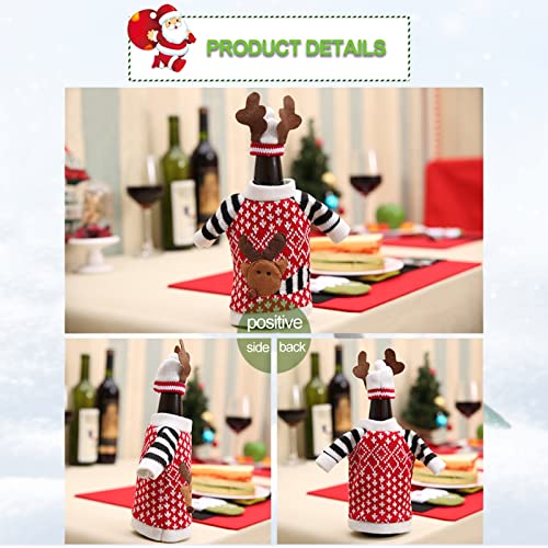 3Pack Christmas Wine Bottle Covers Reindeer Red K411696