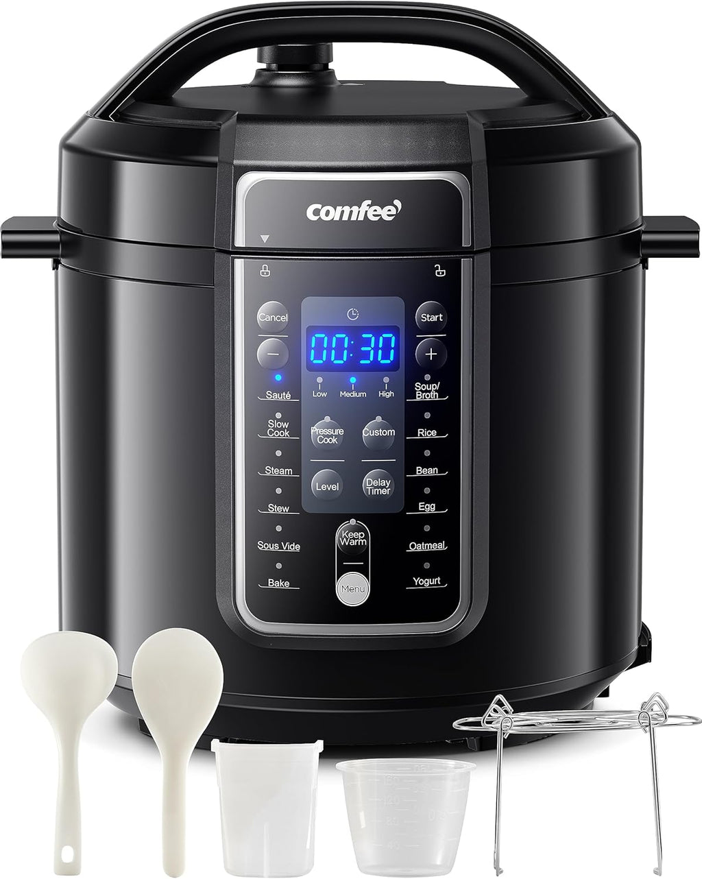 6 Quart Black Electric Pressure Cooker D4853
