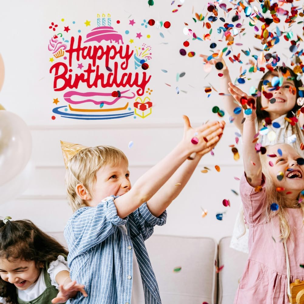 Reusable Birthday Cake Art Stencil for Painting W468