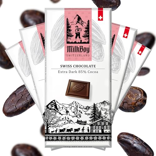 85% Cocoa Swiss Dark Chocolate, 3.5 oz, 5 Pack U490