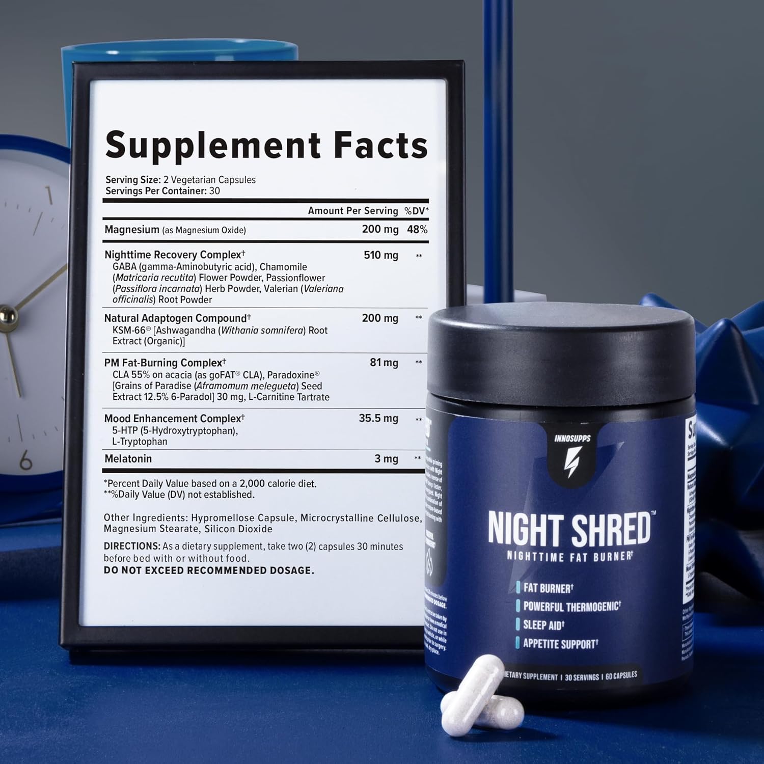 60 Vegetarian Capsules Nighttime Fat Burner Y814