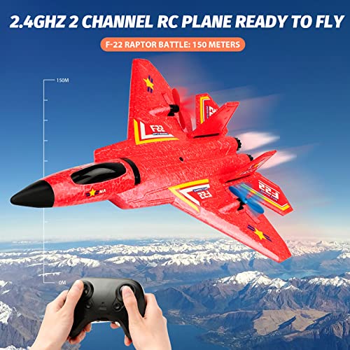 2.4Ghz 2 Channel Remote Control F22 RC Airplane Y39937