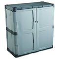 Gray/Black Double-Door Storage Base Cabinet P26169