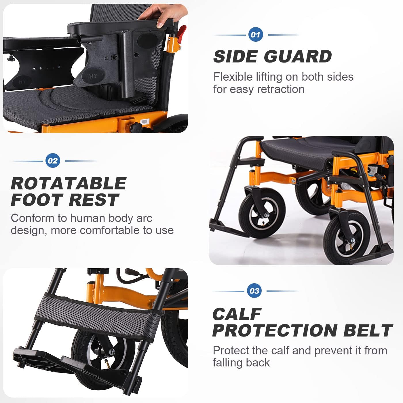 Lightweight Folding Electric Wheelchair with 20in Seat, All Terrain Power Wheelchair B60713