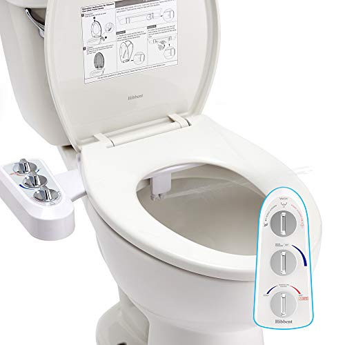 Black Non-Electric Mechanical Bidet Toilet Seat Attachment with Dual Nozzle J925923