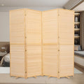 5.6FT Brown Bamboo 4 Panel Room Divider D92290