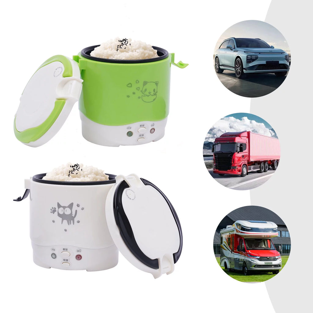 White/Green 12V Electric Rice Cooker Y920