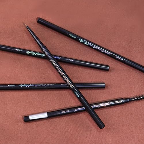 4 Fork Tip Eyebrow Pen with Dual-ended Eyebrow Brush, Waterproof, Gray Brown J97275