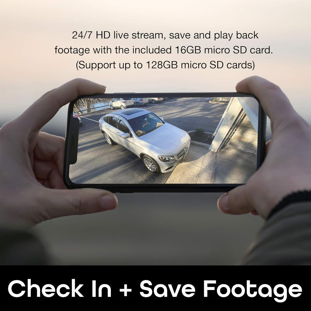 1080p HD Outdoor Smart Wi-Fi Security Camera with Night Vision, Motion Alerts, IP66 Weatherproof, White K378314