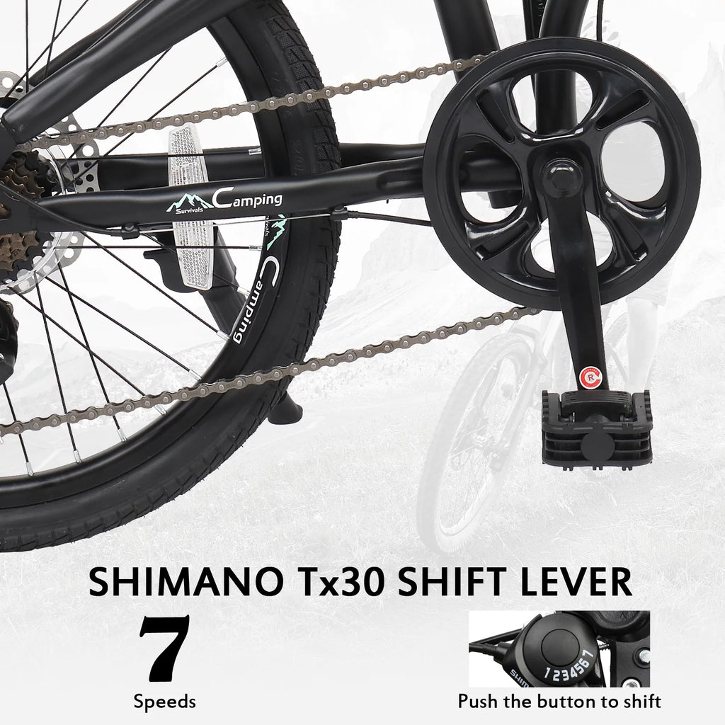 Black 7 Speed Folding Bicycle K76738