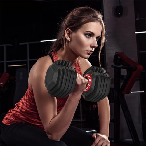 Adjustable Dumbbell 55LB Single Dumbbell Weight with Anti-Slip Metal Handle P745