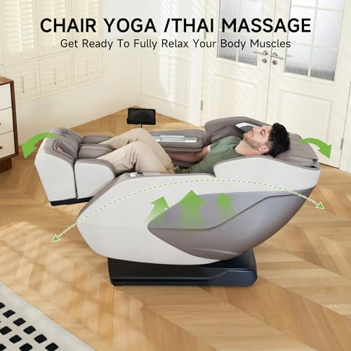 4D Massage Chair Full Body Zero Gravity Recliner with Negative Ion Purification, Aromatherapy, 20 Auto Modes, Yoga Stretching, Touch Screen, Foot Rollers, Wireless Charger G690