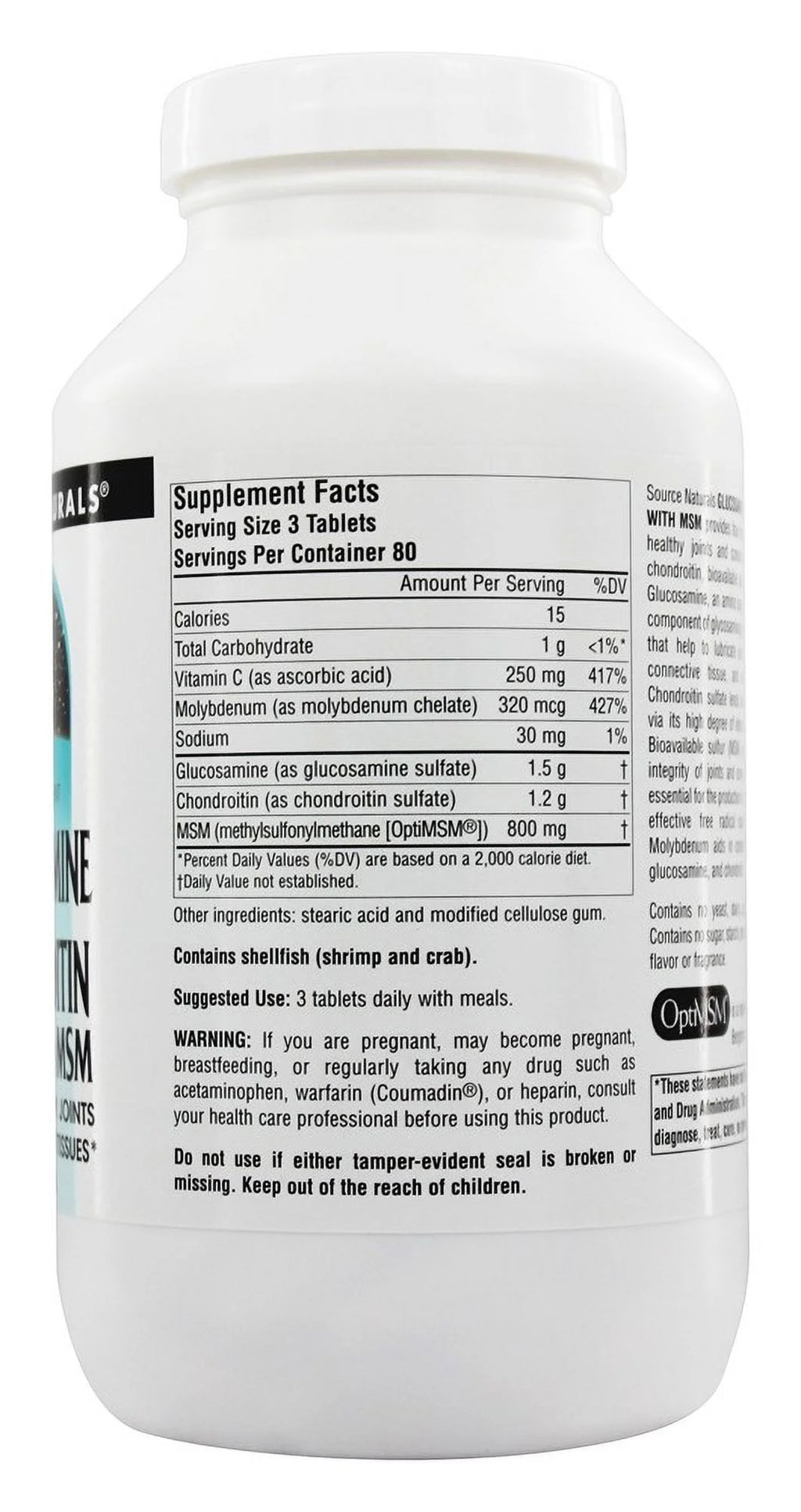 Glucosamine Chondroitin Complex With MSM, 240 Tablets D8309