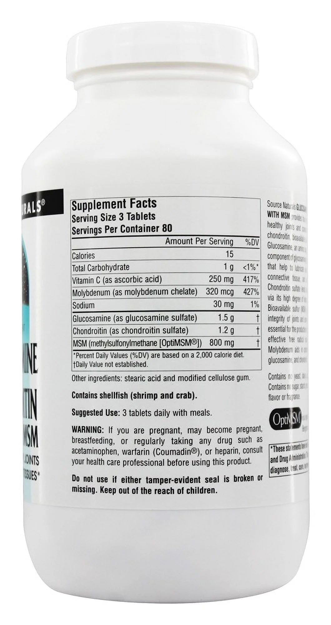 Glucosamine Chondroitin Complex With MSM, 240 Tablets D8309