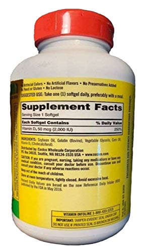 Extra Strength D3 50 mcg, 600 Softgels V93315