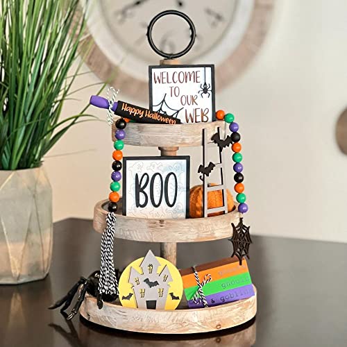 7 Pcs Halloween Themed Tiered Tray Decor Set K5774