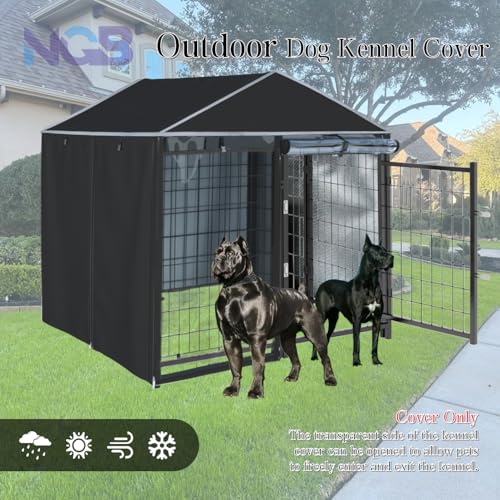 600d Heavy Duty Waterproof Black Dog Kennel Cover 4'Dx4'Wx4.5'H D78312