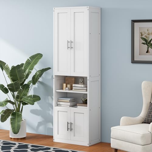 Queen Murphy Bed with 2 Side Cabinet Storage Shelf, Metal Frame, Brown D91055