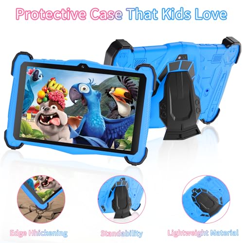 7 Inch Android 14 Kids Tablet, Octa-Core, 10+64GB, WiFi 6, Bluetooth 5.0, Blue Y851