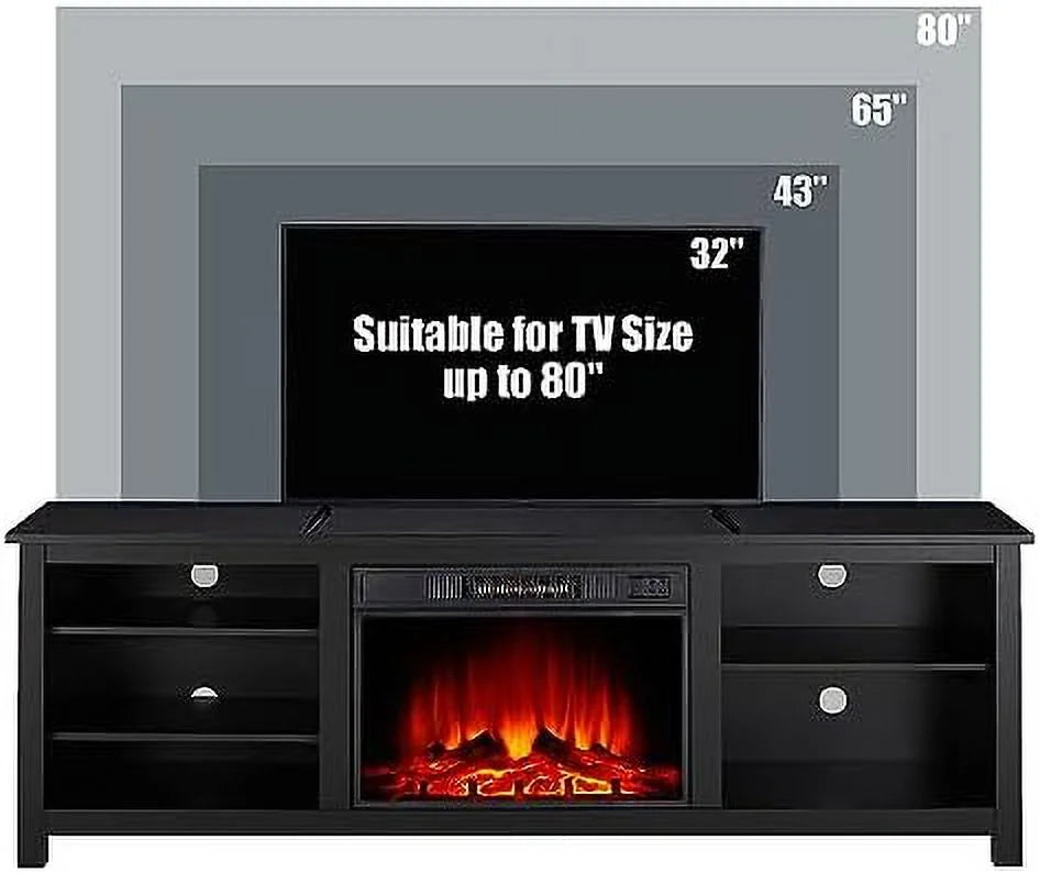 Wood Texture Electric Fireplace TV Stand Y2804