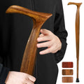 Natural Solid Wood Walking Cane with 3 Rubber Tips and Travel Bag R732692