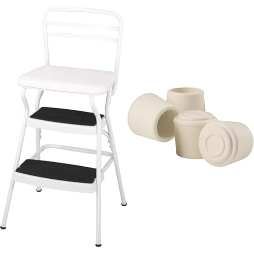 White 4 Piece Counter Chair Step Stool with Lift-up Seat W660