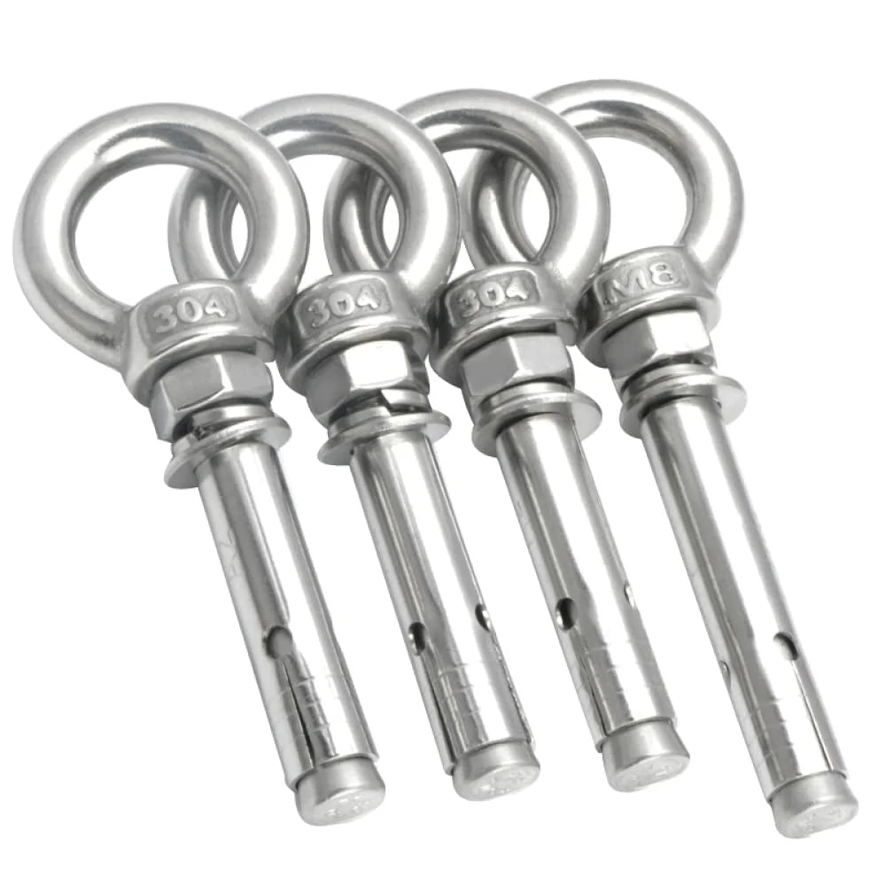 304 Stainless Steel Expansion Eye Bolt M8x90mm 2pcs Y71561