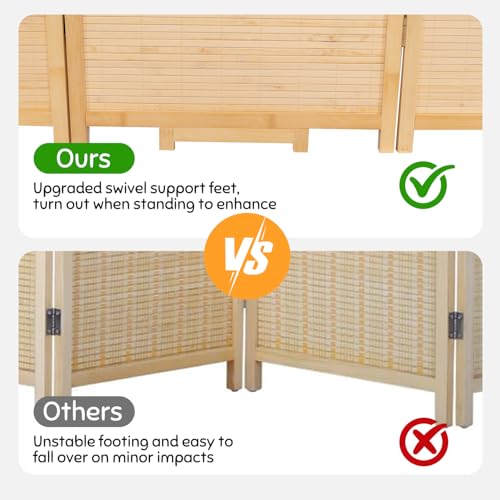 5.6FT Brown Bamboo 4 Panel Room Divider D92290