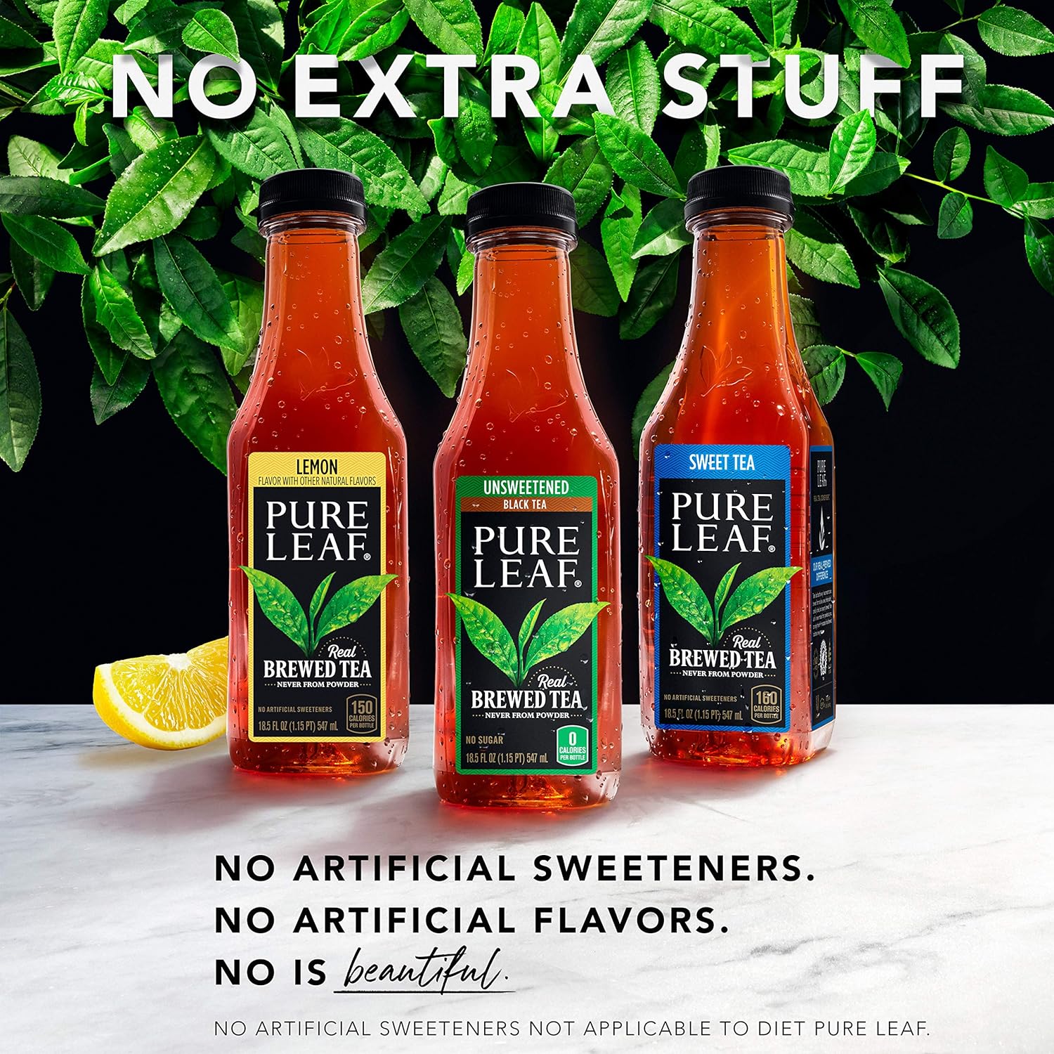 Unsweetened Black Tea with Lemon, 18.5 Fl Oz (Pack of 12) A57600