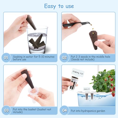121pcs Seed Pod Kit with 30 Grow Sponges, 30 Grow Baskets, 30 Grow Domes, 1 Tweezers C816