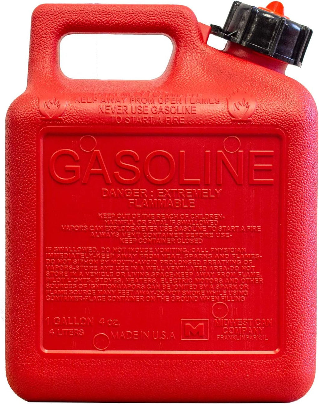 1 Gallon Gasoline Can with Auto Shut Off Spout X1415