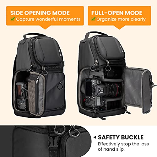 Black Waterproof Camera Sling Bag Backpack with Raincover Tripod Holder Z7746