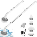 Cordless Electric Spin Scrubber with Adjustable Extension Arm and 4 Replaceable Cleaning Heads H563