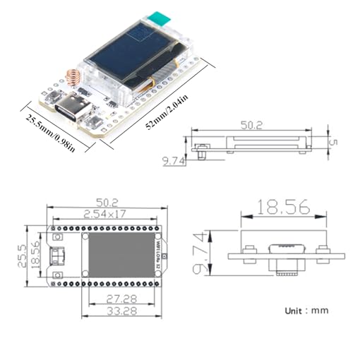 868MHz 915MHz WiFi LoRa 32 V3 Module Development Board Type-C SX1262 Integrated WiFi Bluetooth ESP32 0.96 inch OLED Display 8MB Flash IOT Lora Dev-Board Antenna U.FL IPEX to SMA 915MHz H885482