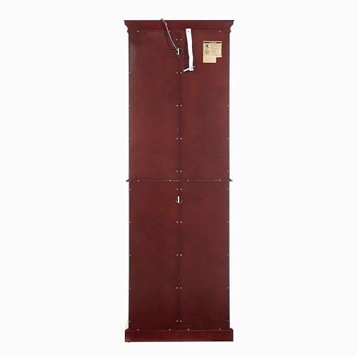 70" Tall 6-Shelf Curio Cabinet with 4 Tempered Glass Doors and Adjustable Storage Shelves (Oak) Q9441