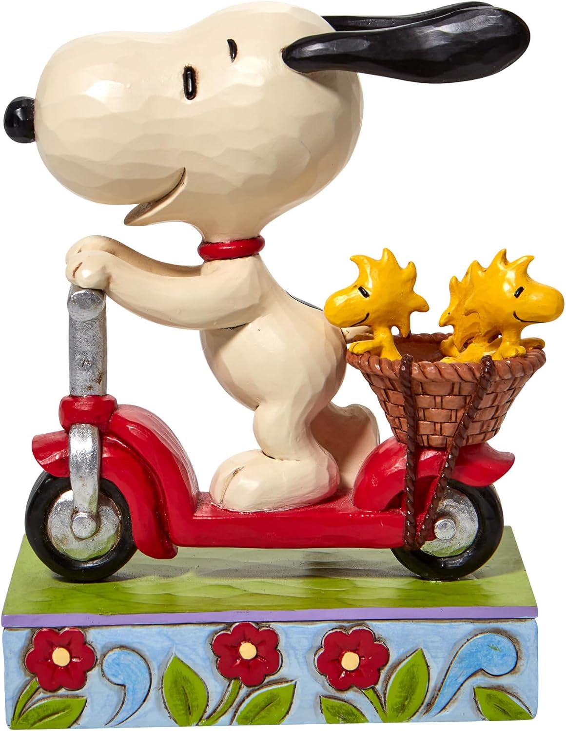 6.5 Inch Multicolor Snoopy and Woodstock Riding a Scooter Figurine S836