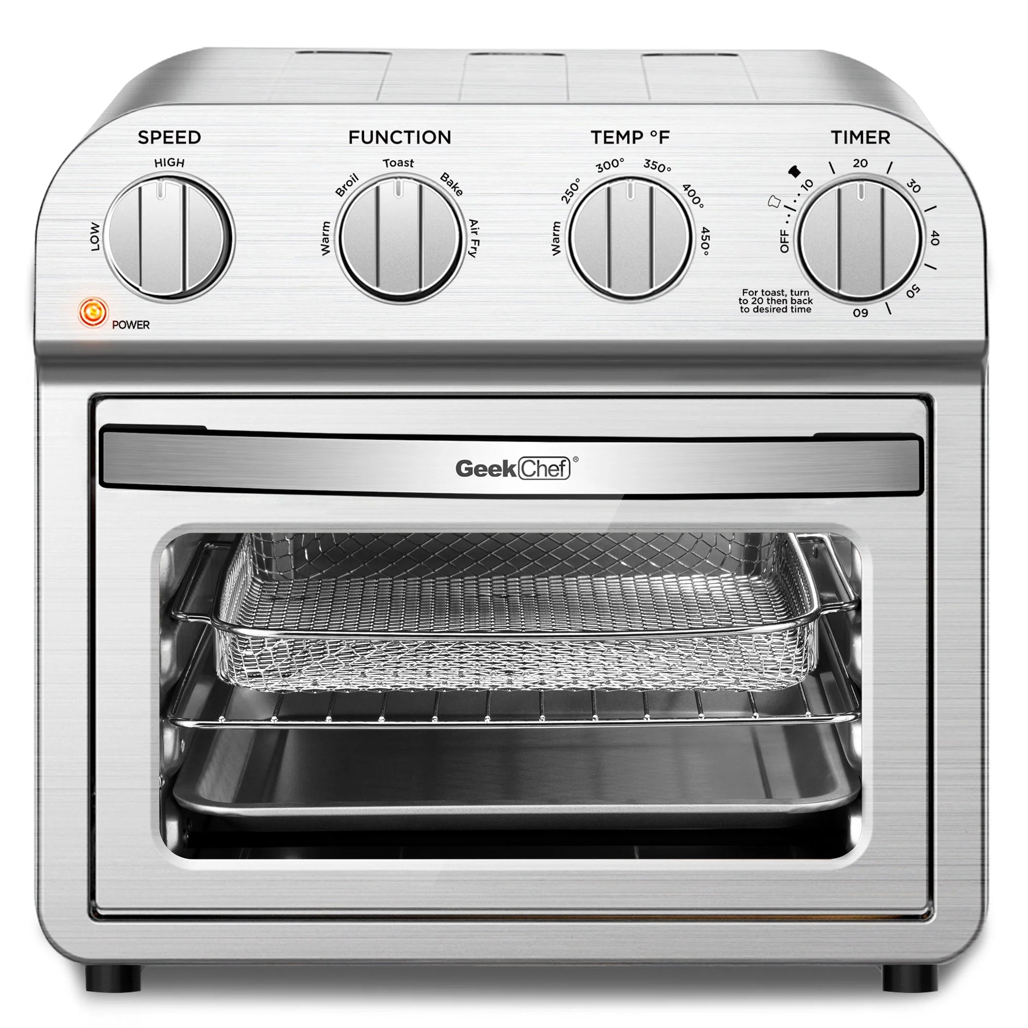 Stainless Steel Air Fryer Toaster Oven Combo S21192