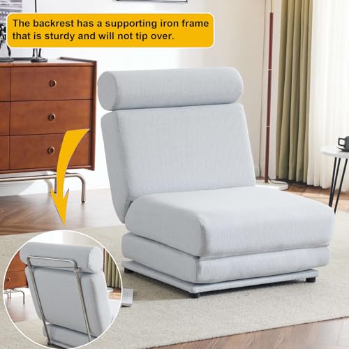 Light Grey-Blue Memory Foam Folding Sofa Bed Z854703