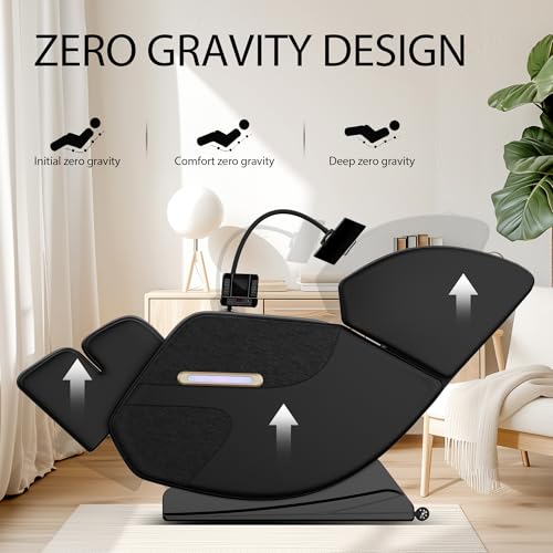Gold PU Leather Zero Gravity Massage Chair with Airbags and Foot Roller S312787