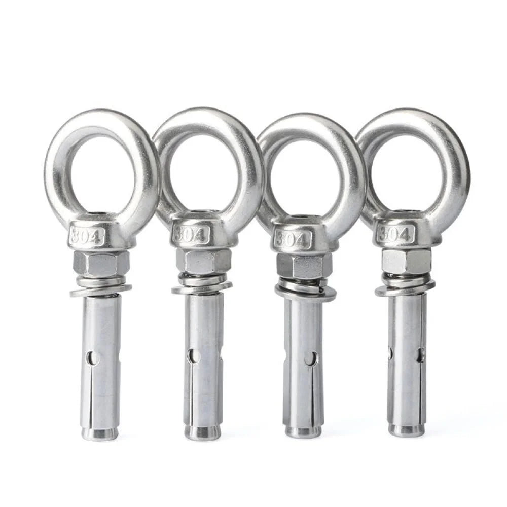 304 Stainless Steel Expansion Eye Bolt M8x90mm 2pcs Y71561