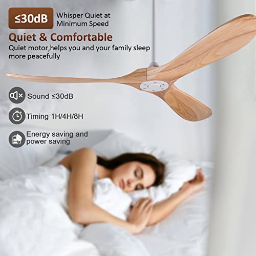 60 inch Solid Wood Ceiling Fan with Remote Control C3772