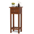 White Narrow End Table with Drawer & Shelf R687785